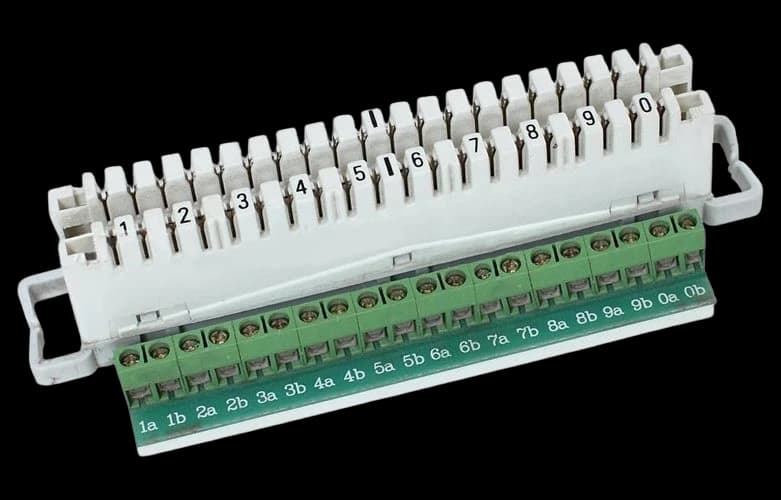 Плинт ПВТ 2/10 типа LSA-PLUS, дополнительная винтовая клемма, размыкаемые контакты