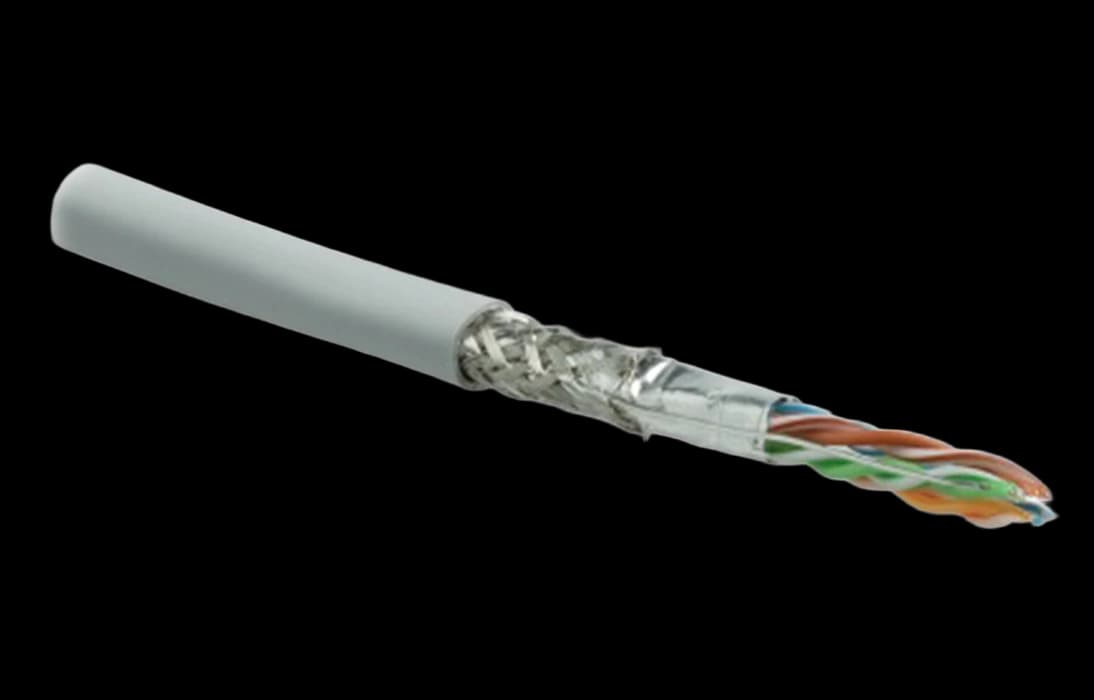 246264 Hyperline SFUTP4-C5E-S24-IN-LSZH-GY-305 (305 м) Кабель витая пара SF/UTP, категория 5e, 4 пары (24 AWG), одножильный (solid), экран - фольга +