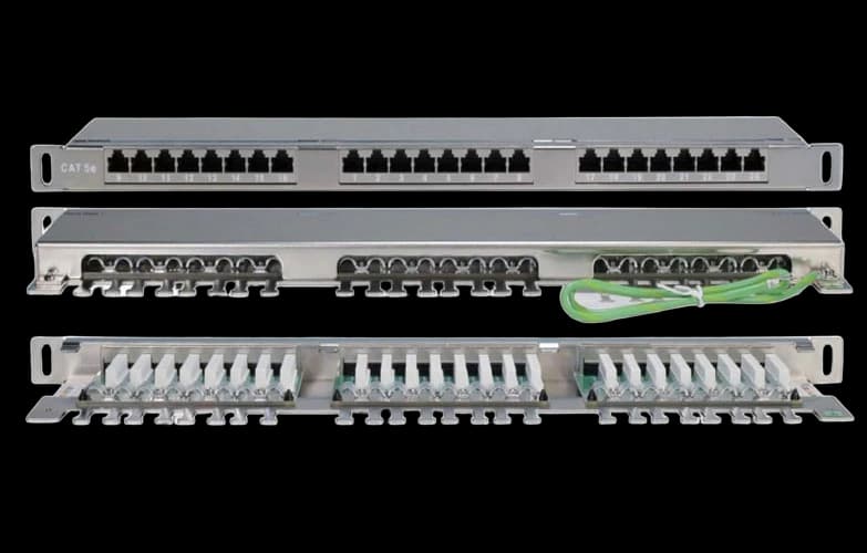 244077 Hyperline PPHD-19-24-8P8C-C5E-SH-110D Патч-панель высокой плотности 19", 0.5U, 24 порта RJ-45, категория 5E, Dual IDC, экранированная