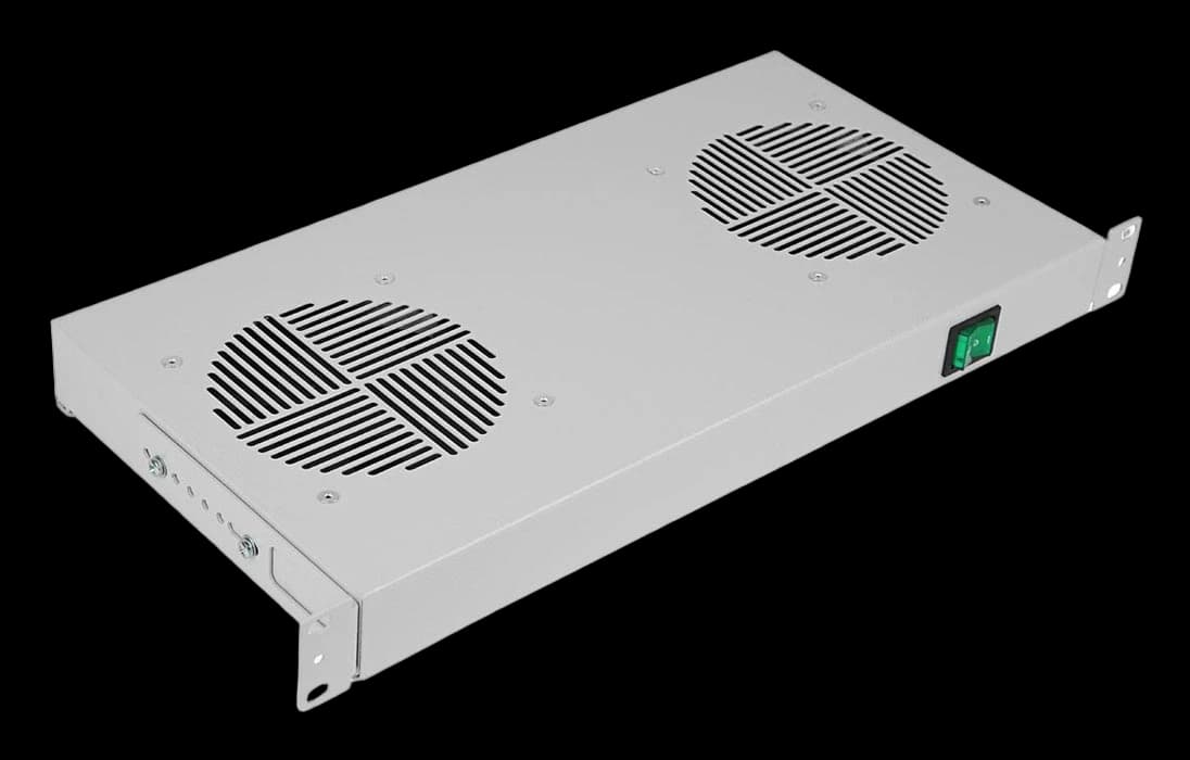 Вентиляторный модуль , 2 вентилятора с термодатчиком 35С ВМ-2-19"-Ш со шнуром ССД