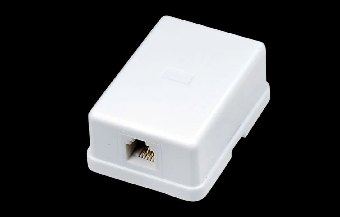 03-0001 Телефонная розетка 1 гн. RJ-14(6P-4C), внешняя (50 шт/уп)  REXANT