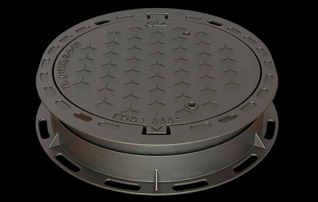 Люк плавающий с ремонтной (фланцевой)  вставкой ВЧШГ тип ТМ "Д-400" (К) 9.2-60 ГОСТ 3634