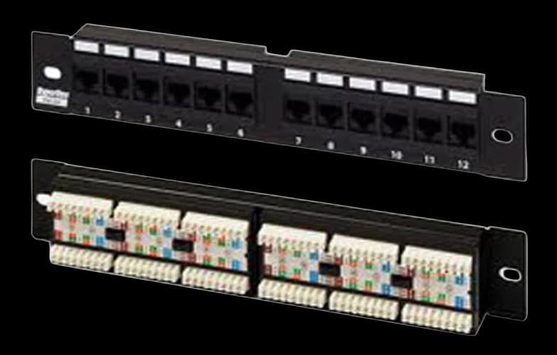 433641 Hyperline PP2-19-12-8P8C-C6-110D Патч-панель 19", 1U, 12 портов RJ-45, категория 6, Dual IDC