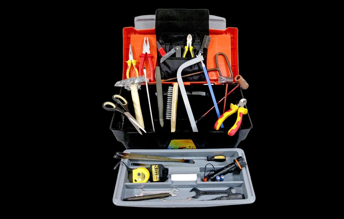 Комплект инструмента кабельщика-спайщика - 2 (пластмассовый ящик)