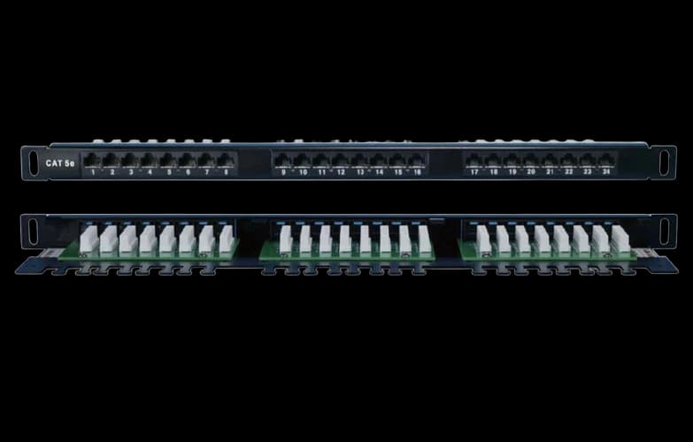 244076 Hyperline PPHD-19-24-8P8C-C5E-110D Патч-панель высокой плотности 19", 0.5U, 24 порта RJ-45, категория 5E, Dual IDC