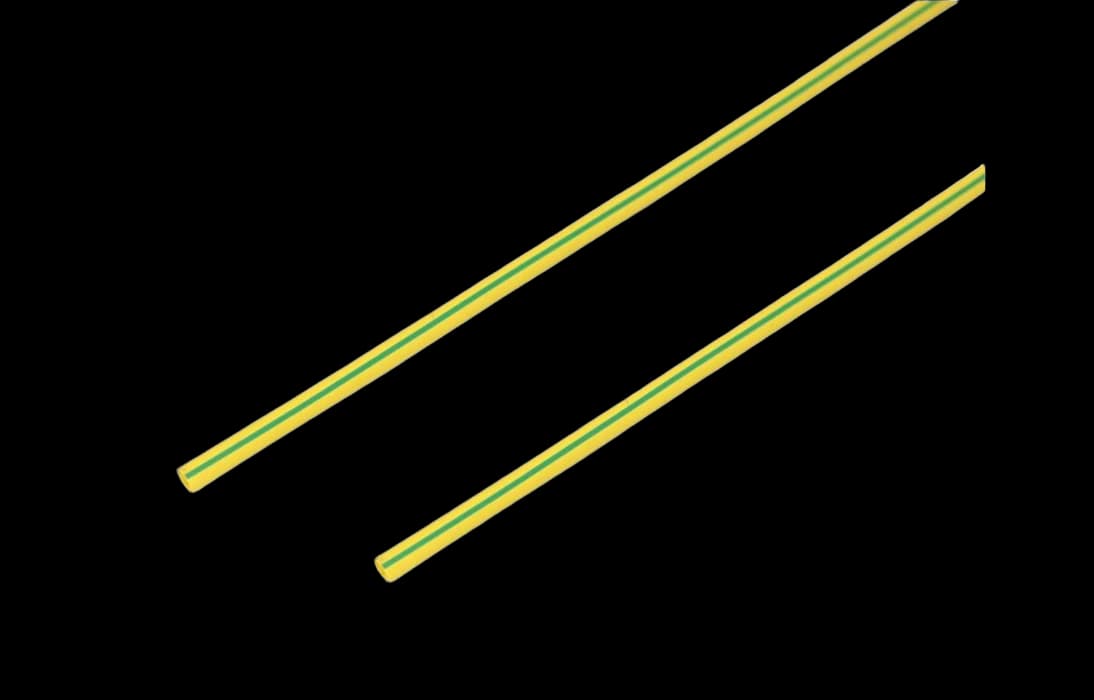 20-1507 Термоусадочная трубка REXANT 1,5/0,75 мм, желто-зеленая, упаковка 50 шт. по 1 м