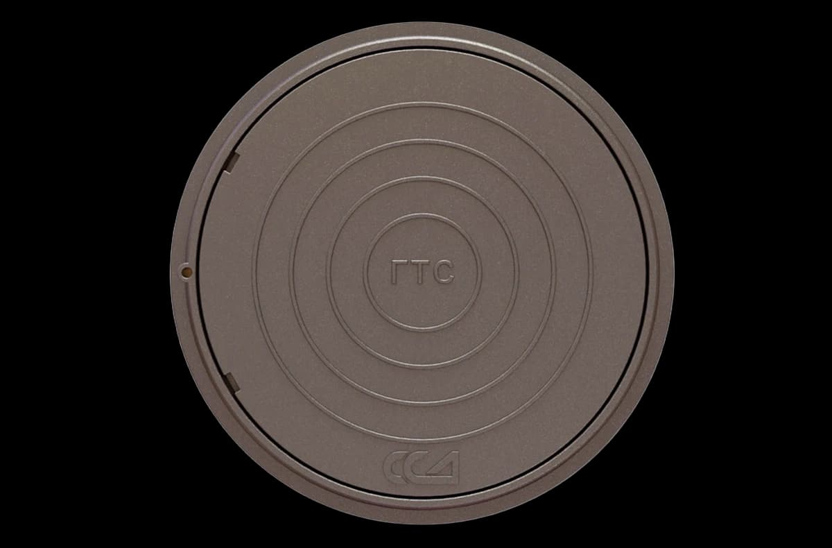 Крышка люка чугунного т/т ГТС с логотипом "ССД"