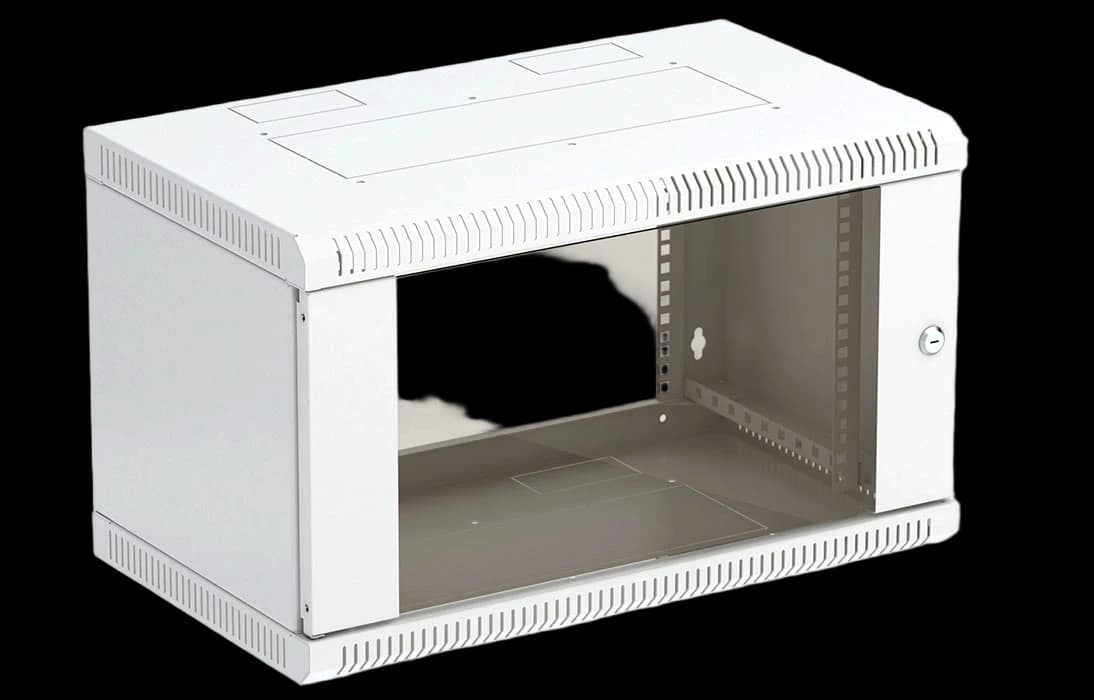 Шкаф телекоммуникационный настенный разборный 19”,6U(600x450), ШТ-НСр-6U-600-450-С дверь стекло ССД