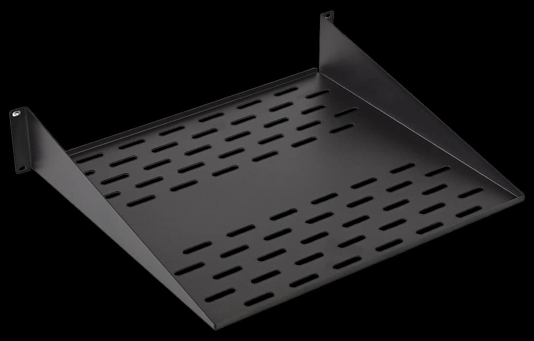 Полка перфорированная консольная  ПК-20-19"-2U-Ч чёрная ССД