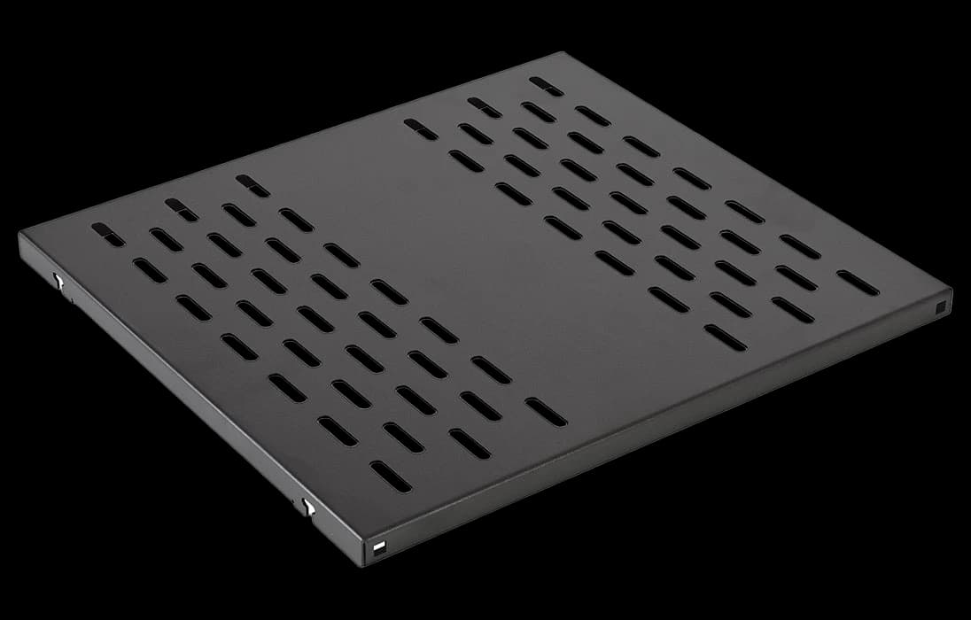 Полка стационарная перфорированная усиленная ПС-45У (450мм*490мм) черная ССД