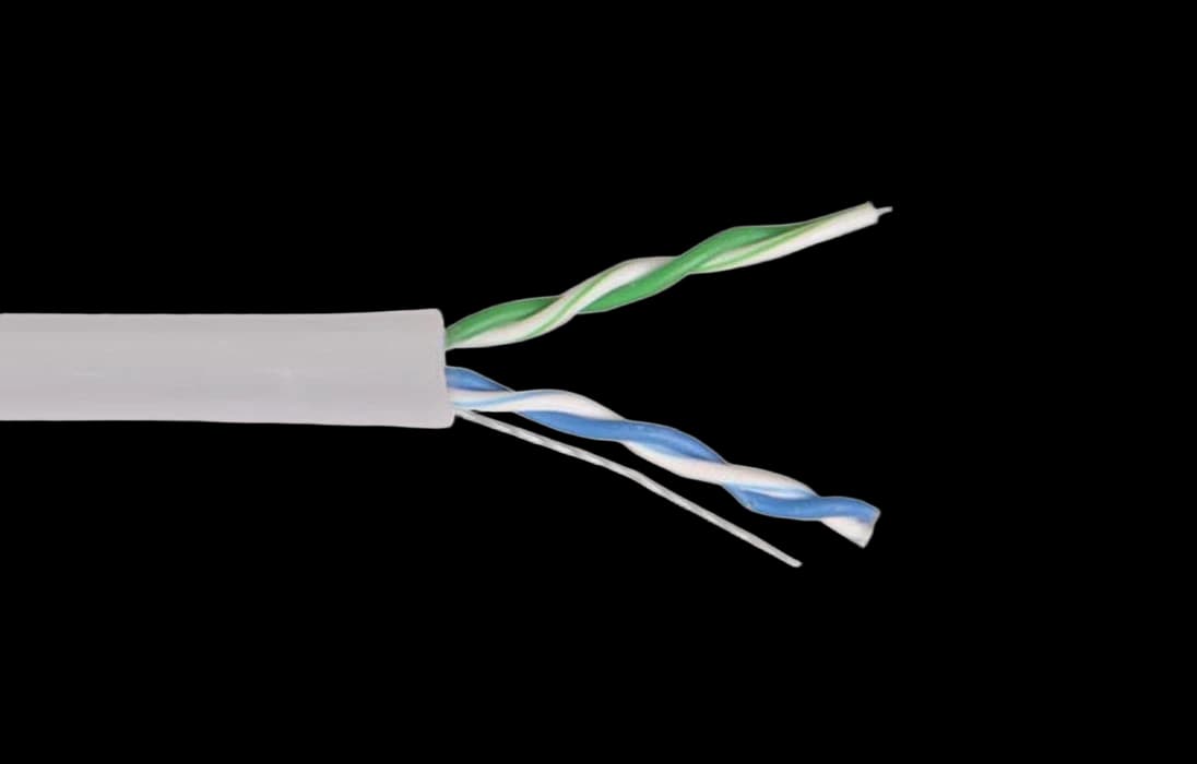 LC1-C5E02-111 ITK Кабель связи витая пара U/UTP, кат.5E 2х2х24AWG solid, PVC, 500м, серый