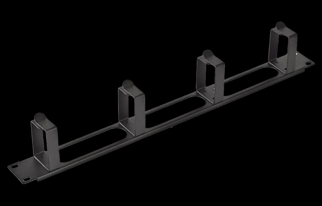 Органайзер кабельный горизонтальный с окнами 4 кольца 1U ОКО-19"-1U. цвет черный ССД
