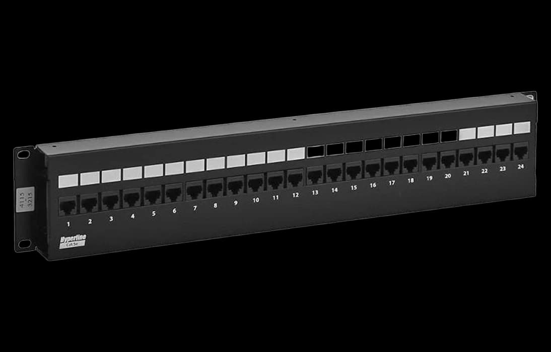 433794 Hyperline PPW1-24-8P8C-C5e-FR Патч-панель настенная c передним монтажом, 24 порта RJ-45(8P8C), категория 5e