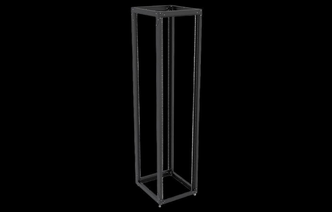 Стойка телекоммуникационная двухрамная открытая СТ-49U-600-2М-Э-Ч черная 9005