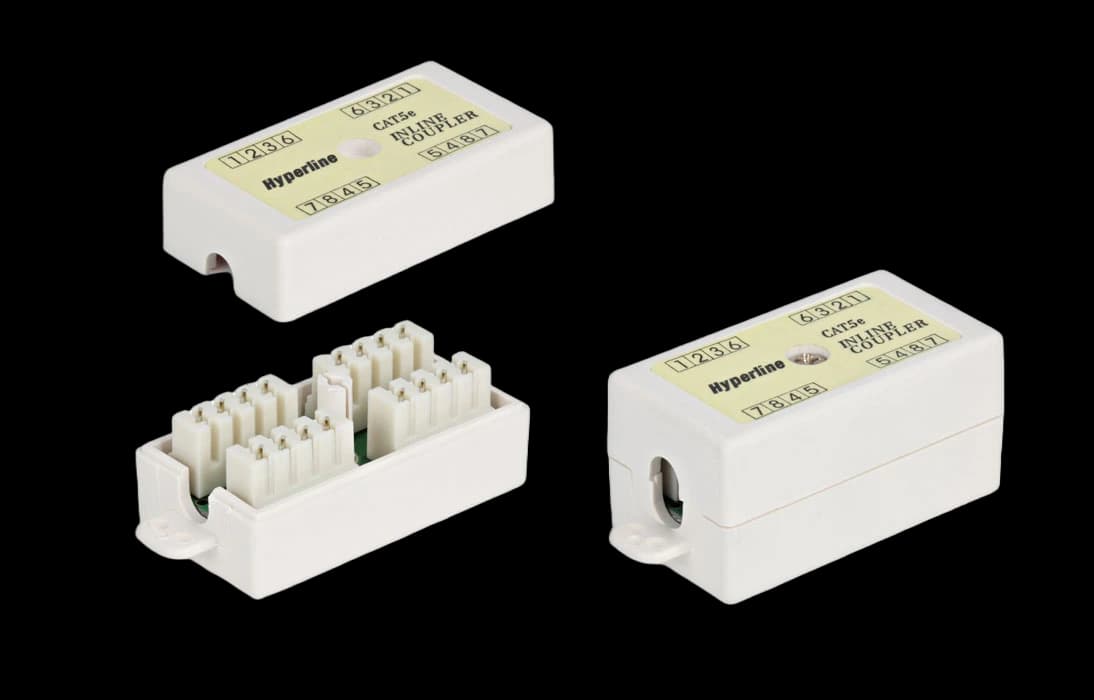 23533 Hyperline CA-IDC-C5e-WH Проходной адаптер (coupler), Dual IDC, категория 5e, 4 пары