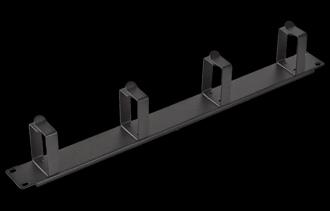 Органайзер кабельный горизонтальный 4 кольца ОКГ-19"-1U-Ч черный ССД