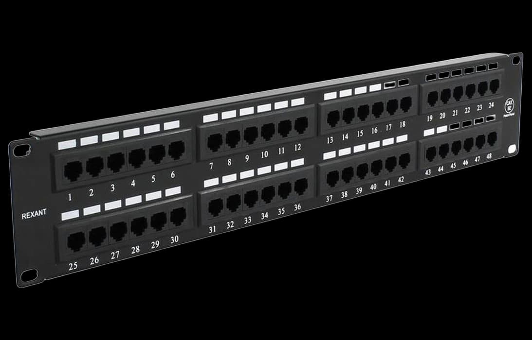 04-0022 REXANT Патч-панель 19", 2U, 48 портов RJ-45, категория 5e