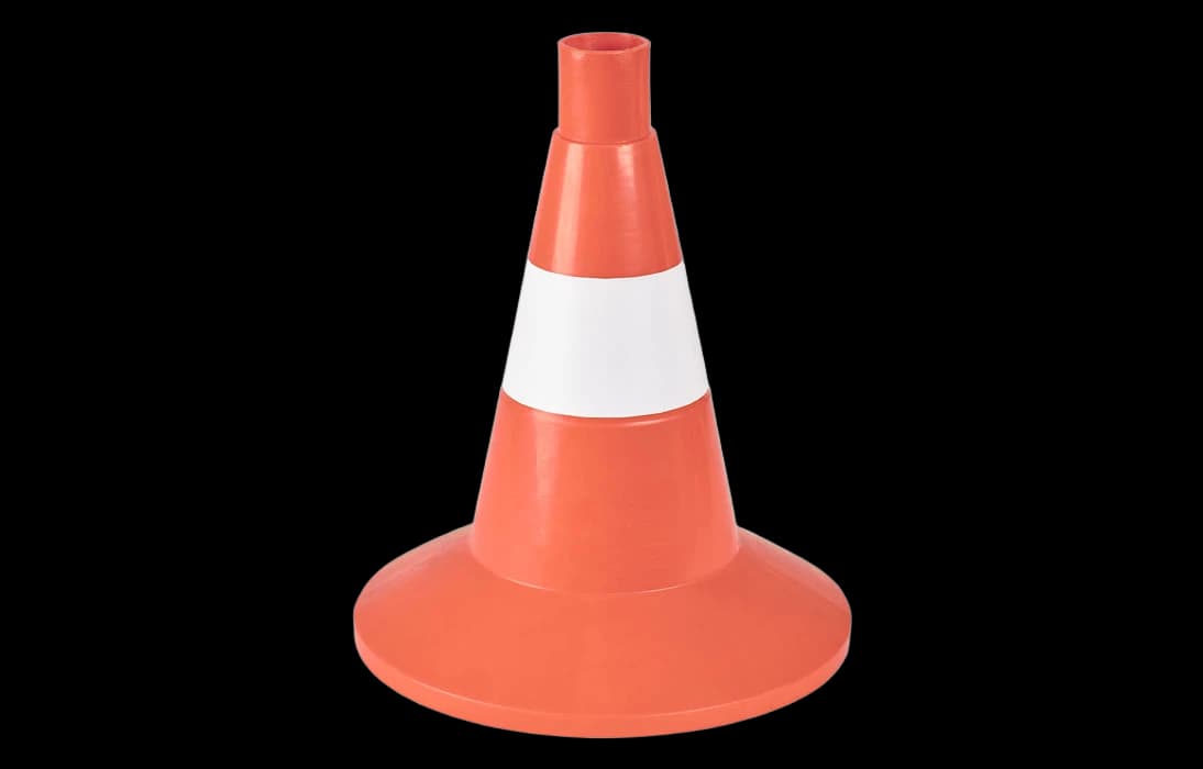 Конус сигнальный КС 1.4 с 1 белой полосой