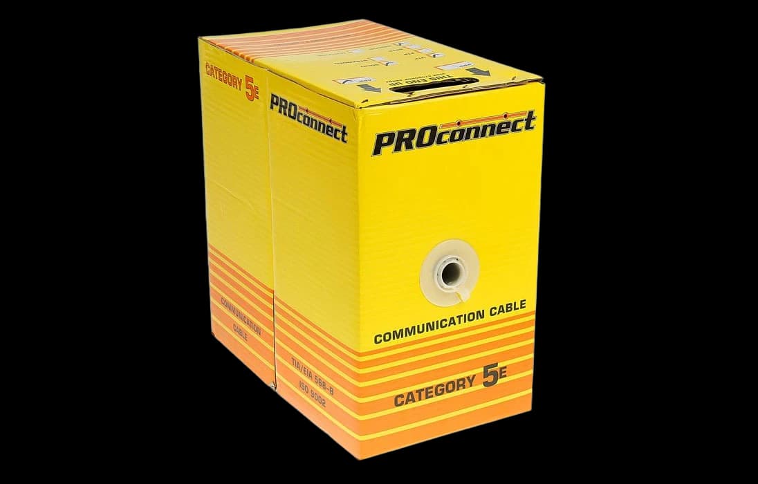 01-0022-3 Кабель витая пара PROconnect UTP 2PR 24AWG, CCA, CAT5e, PVC, серый, бухта 305 м