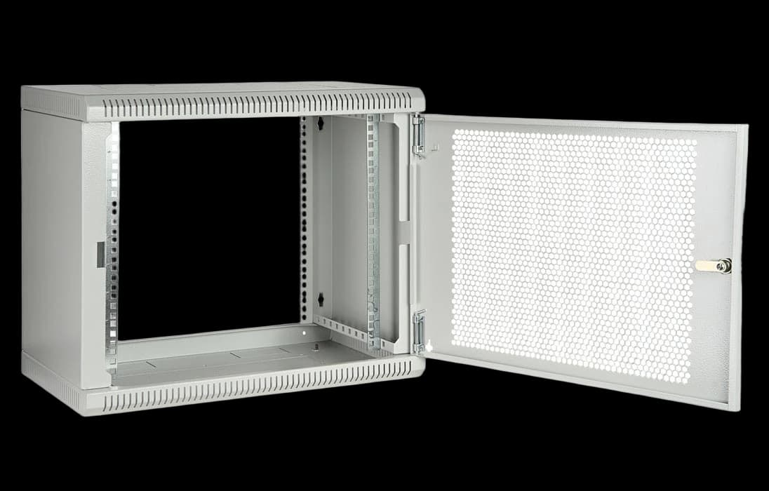 Шкаф телекоммуникационный настенный разборный 19”,15U(600x350), ШТ-НСр-15U-600-350-П дверь перфорированная ССД