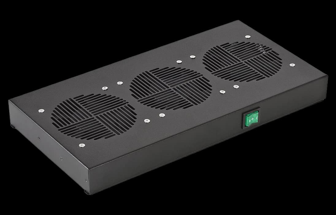 Вентиляторный модуль , 3 вентилятора с термодатчиком 35С ВМ-3-19"-Ч черный ССД