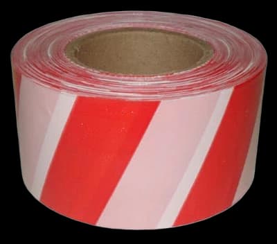 ЛО Лента оградительная штриховая 75мм 250м "Зебра", красно-белая