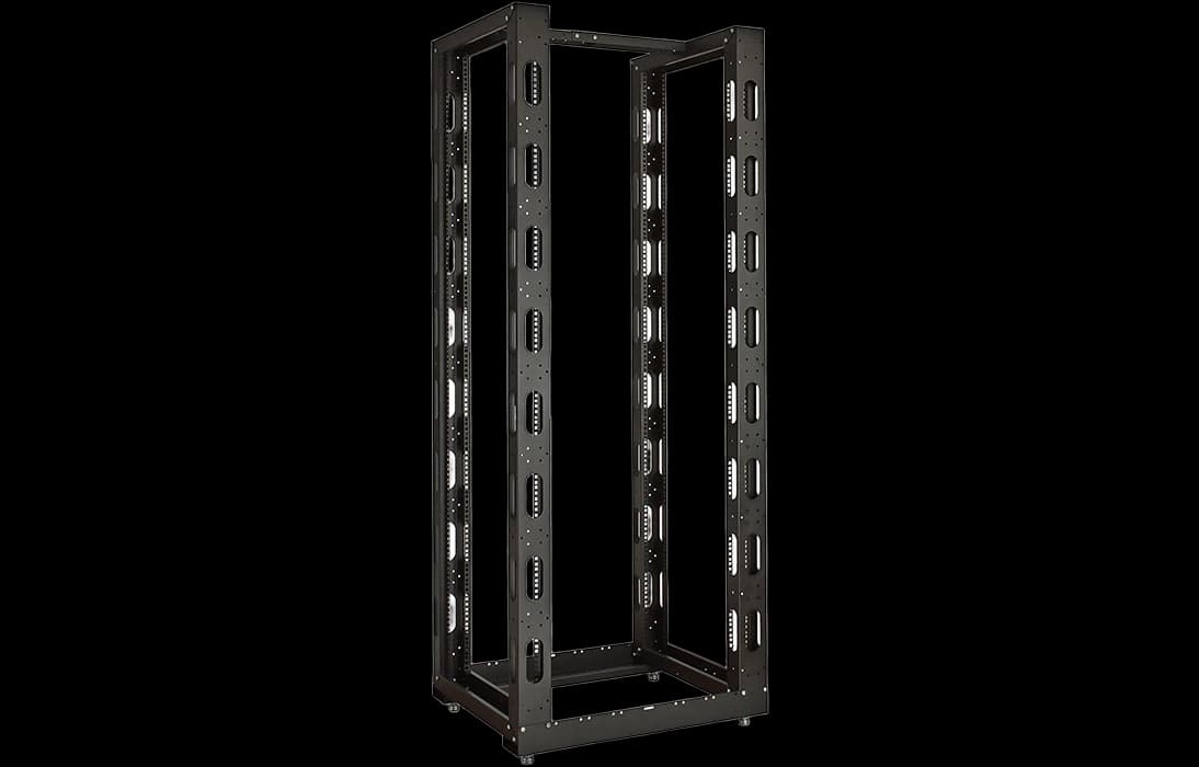 Стойка телекоммуникационная двухрамная СТ-42U-2М-К-Ч черная (комплектная) ССД