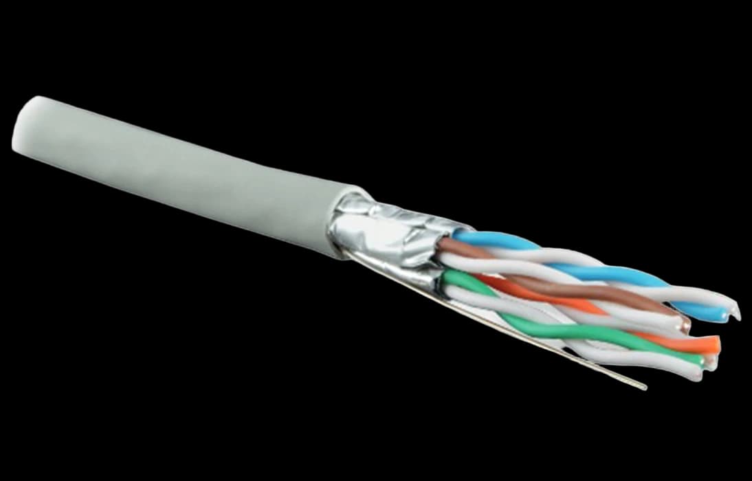 47958 Hyperline UFTP4-C6-S23-IN-LSZH-GY-500 (500 м) Кабель витая пара, экранир. U/FTP, кат. 6, 4 пары (23 AWG), одножил. (solid), кажд.пара в фольге,