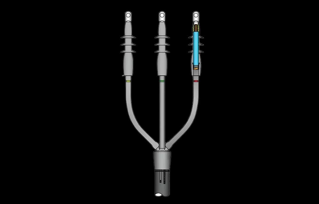 ИМАГ-Муфта-6/10-TI-3х95-150 - комплект концевой муфты холодной усадки внутренней установки для 3-жил. кабеля с изоляцией из СПЭ на 6/10 кВ, 3х95-150 мм2