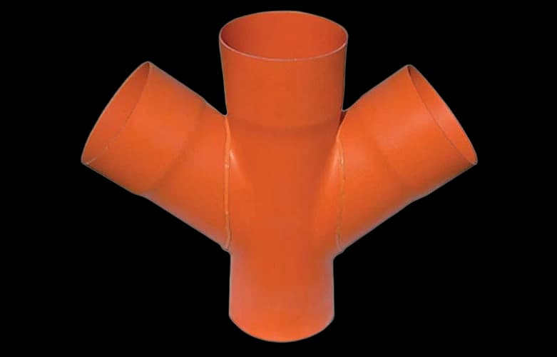 021125 Соединение для четырех двустенных труб,45°, полипропилен, d=125 мм