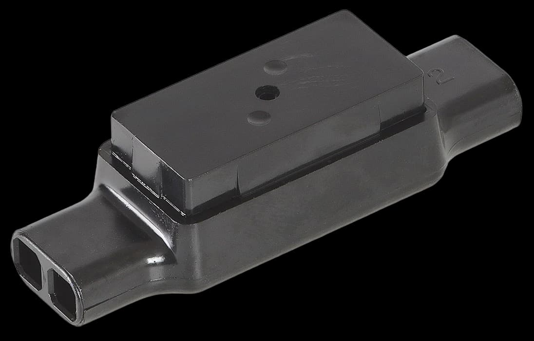 Соединитель однопарный, черный,  0,9-1,3мм (диаметр изоляции до 4,4мм)