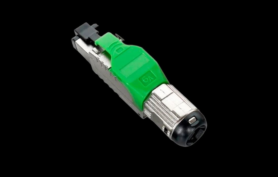 403352 Hyperline PLUE-8P8C-S-C6A-SH-GN Разъем полевой оконцовки RJ-45 (8P8C) под витую пару, для одножильного кабеля, toolless, категория 6A, экраниро