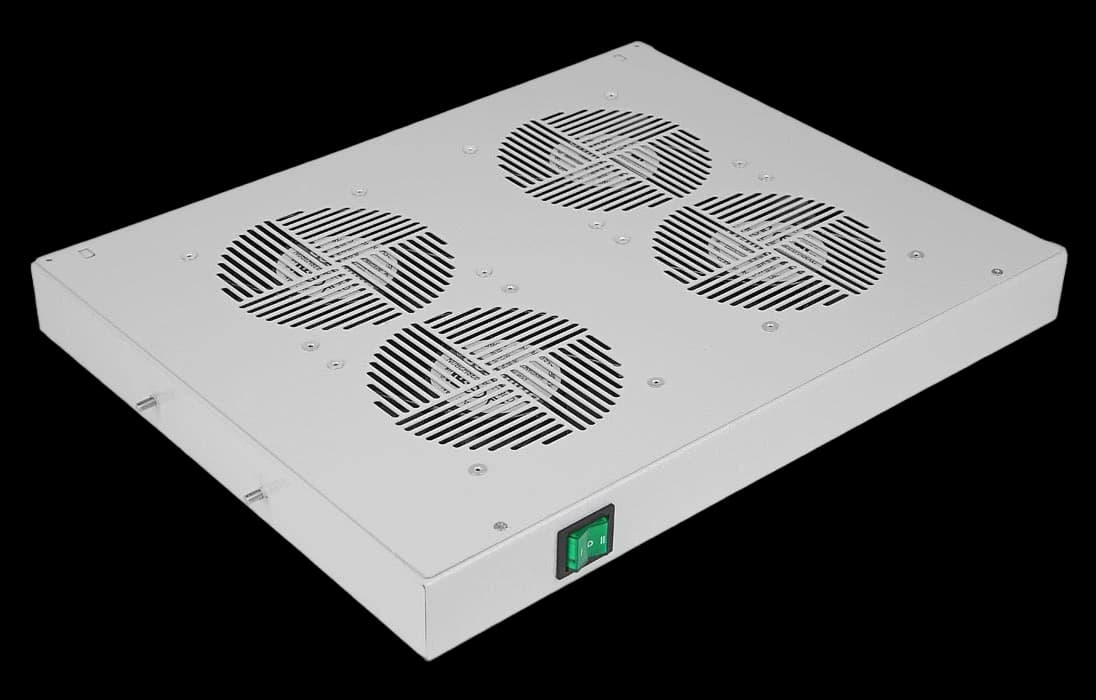 Вентиляторный модуль , 4 вентилятора с термодатчиком 35С ВМ-4-19"-Ш со шнуром ССД