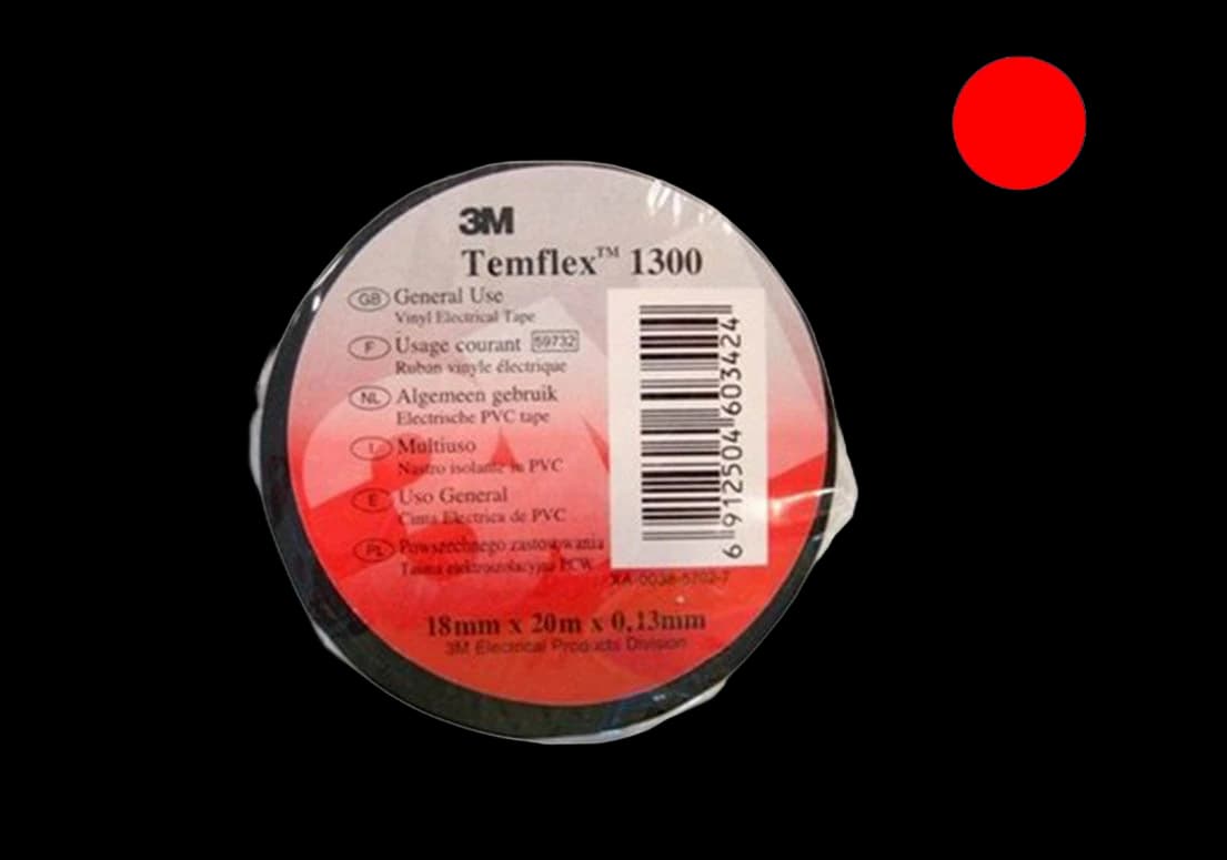 7100080350 Temflex 1300, красная, универсальная изоляционная лента, 15мм х 10м х 0,13мм