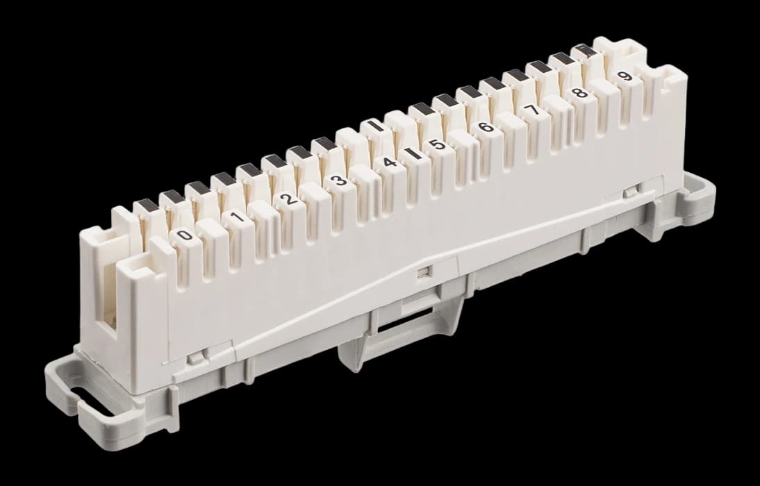 Плинт ПВТ-10Р Эконом, LSA plus,10 пар неразмыкаемые контакты 0...9