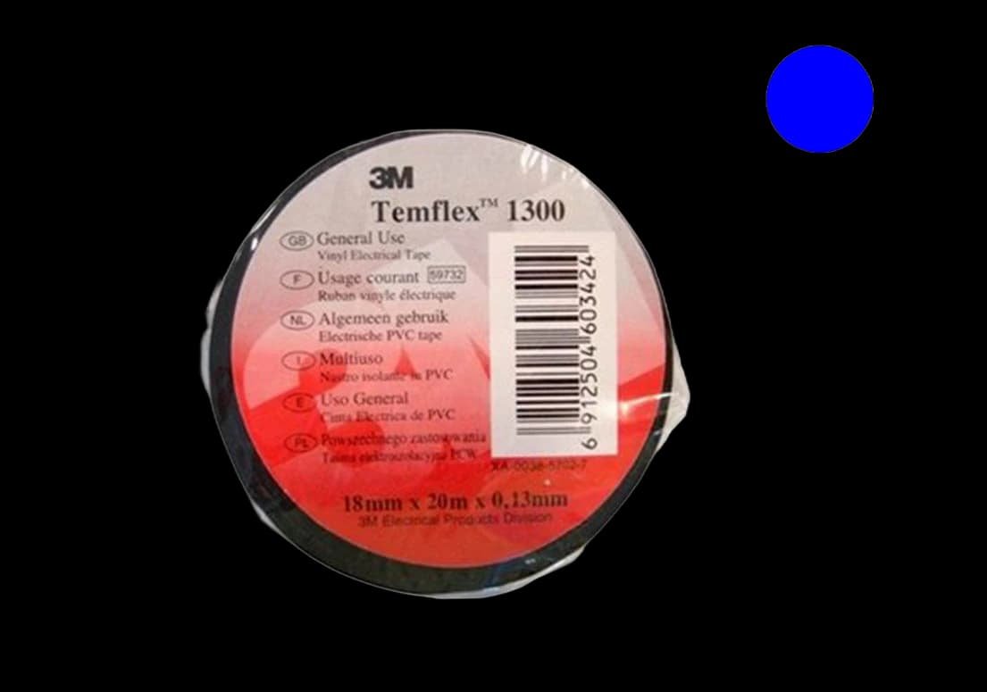 7100081323 Temflex 1300, синяя, универсальная изоляционная лента, 15мм х 10м х 0,13мм