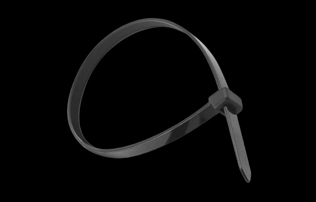 07-0201-4 REXANT Хомут-стяжка кабельная нейлоновая 200 x2,5 мм, чёрная, упаковка 100 шт.