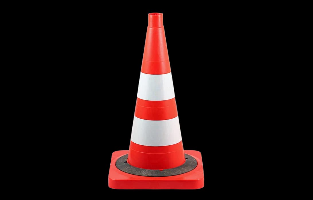 Конус сигнальный КС 2.8.0 с 2 светоотражающими полосами и утяжелителем