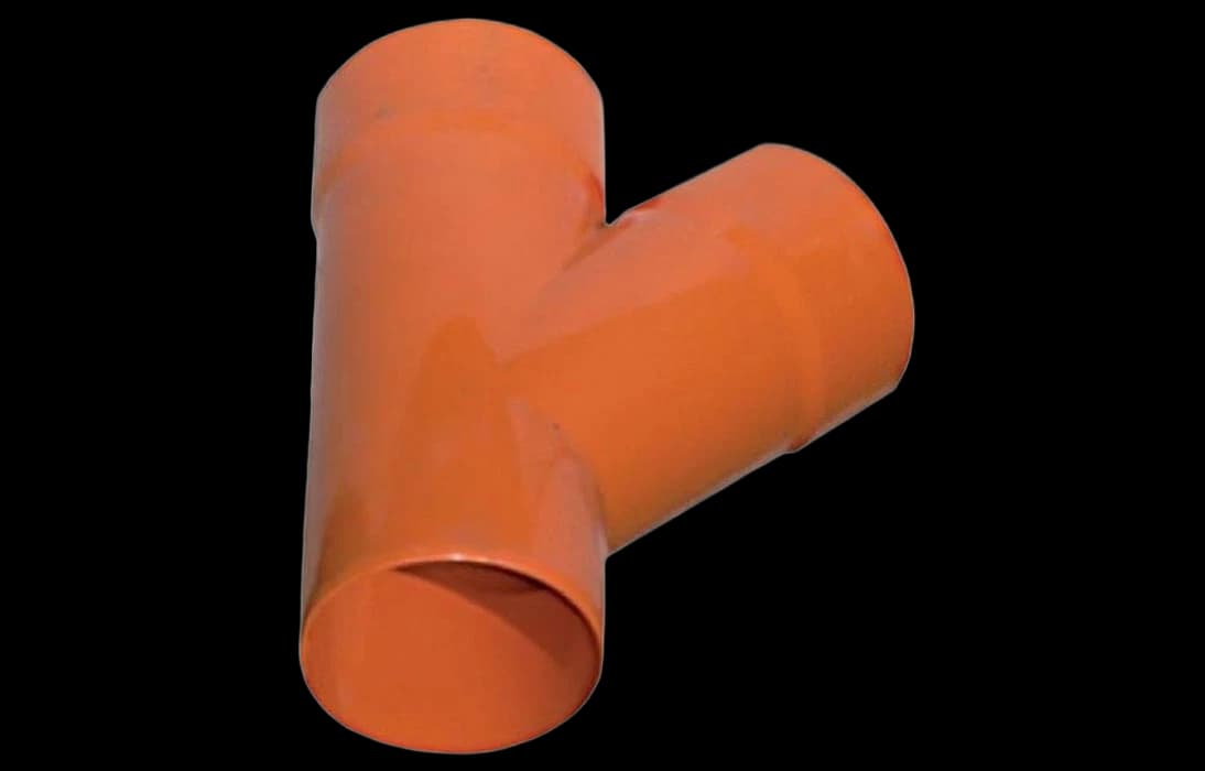 019063 Тройник для двустенных труб 45°, полипропилен, d=63мм