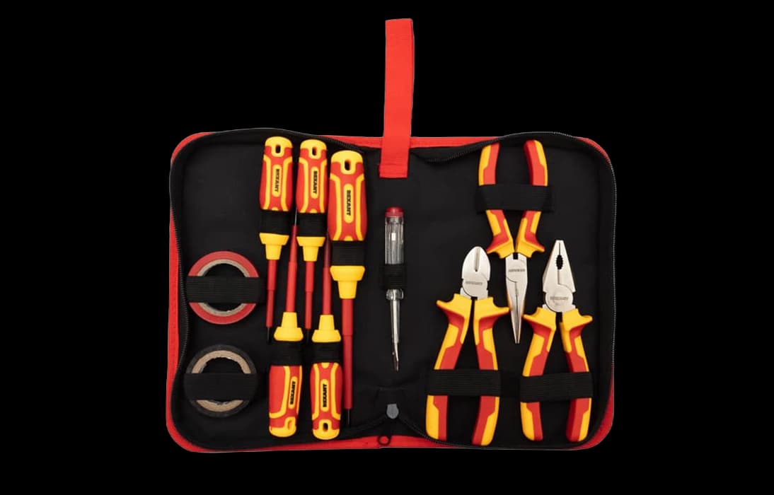 12-4692-3 Набор диэлектрического инструмента RI-02, тканевый пенал, 11 предметов, до 1000В