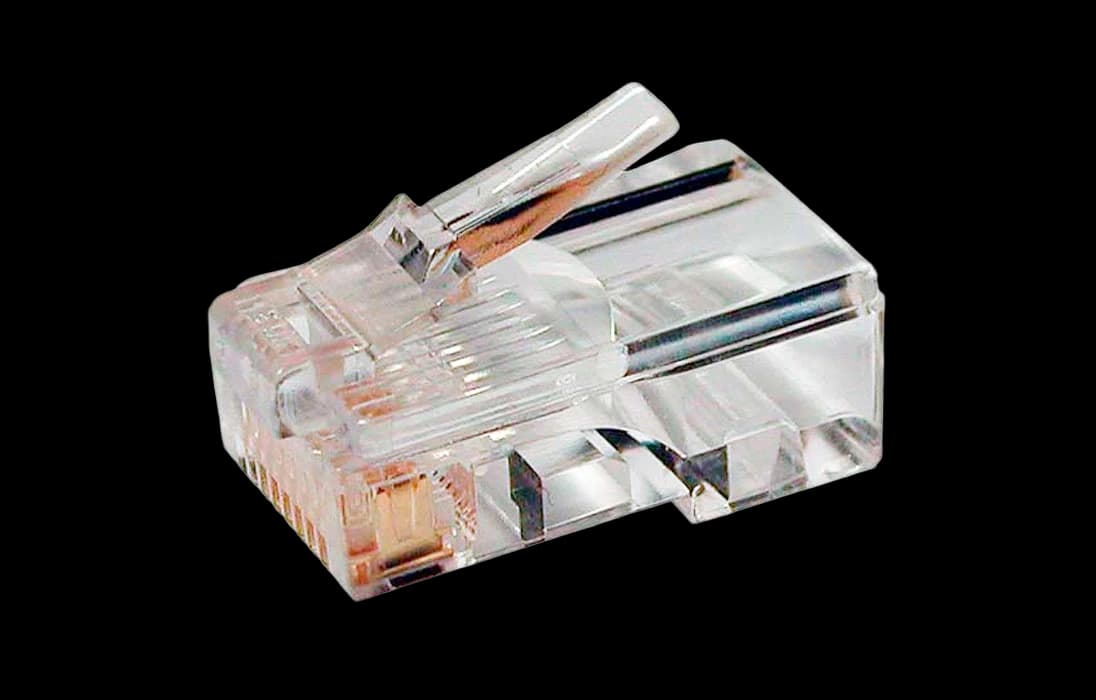 49377 Hyperline PLUG-8P8C-U-C5-100 Разъем RJ-45(8P8C) под витую пару, категория 5e (50 µ"/ 50 микродюймов), универсальный (для одножильного и (100шт)