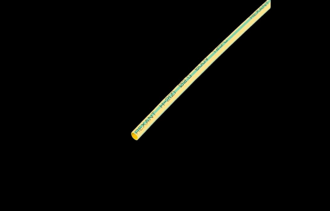 20-2007 Термоусадочная трубка REXANT 2,0/1,0 мм, желто-зеленая, упаковка 50 шт. по 1 м