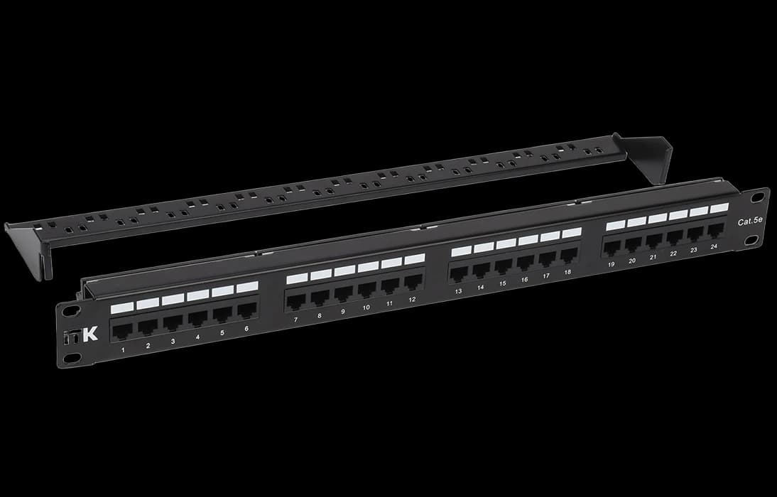 PP24-1UC5EU-D05-1 ITK 1U патч-панель кат.5Е UTP, 24 порта (Dual) с каб.орг.
