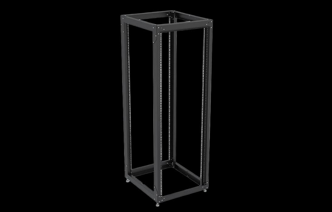 Стойка телекоммуникационная двухрамная открытая СТ-33U-600-2М-Э-Ч черная 9005