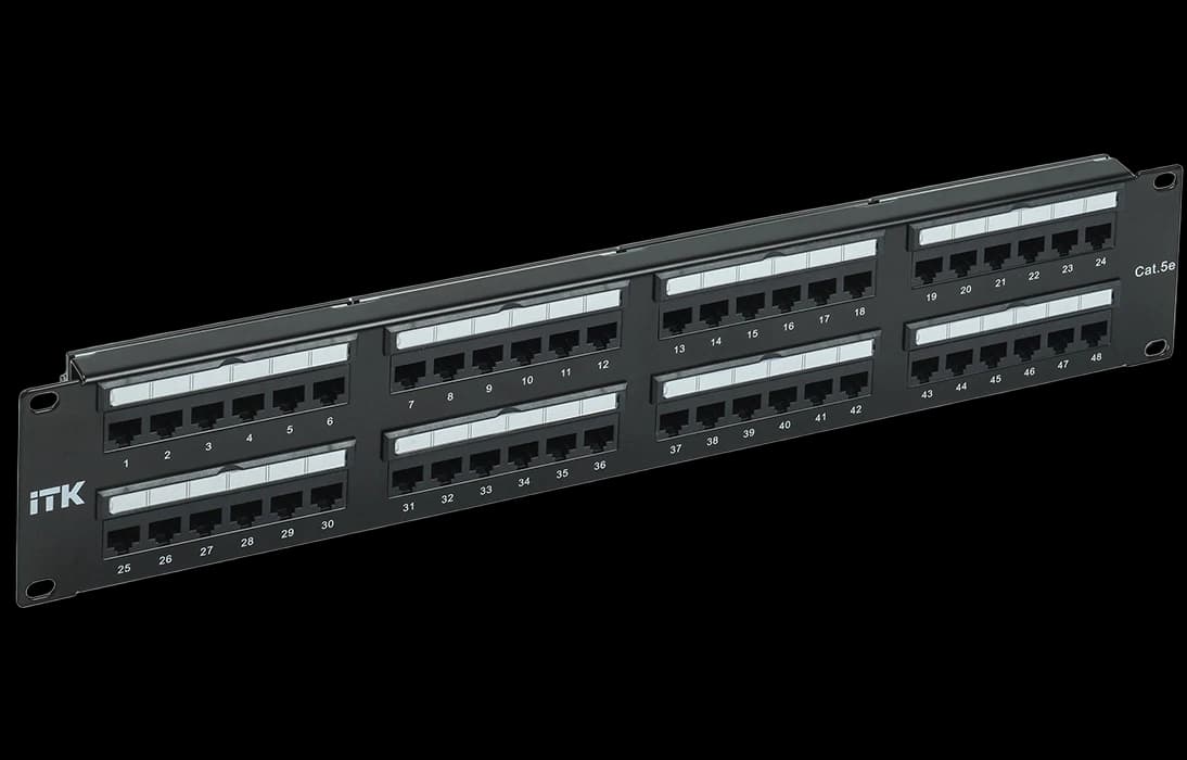 PP48-2UC5EU-D05L ITK 2U патч-панель кат.5Е UTP, 48 портов (Dual)