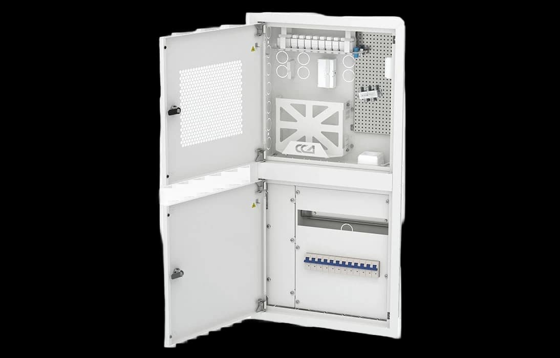 Шкаф распределительный вводной квартирный,встраиваемый(СС+ЭОМ)  5 комнаты ШРВ-К-5