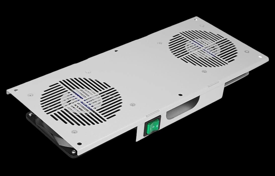 Вентиляторный модуль потолочный, 2 вентилятора с термодатчиком без шнура питания 35С ВМ-2П ССД