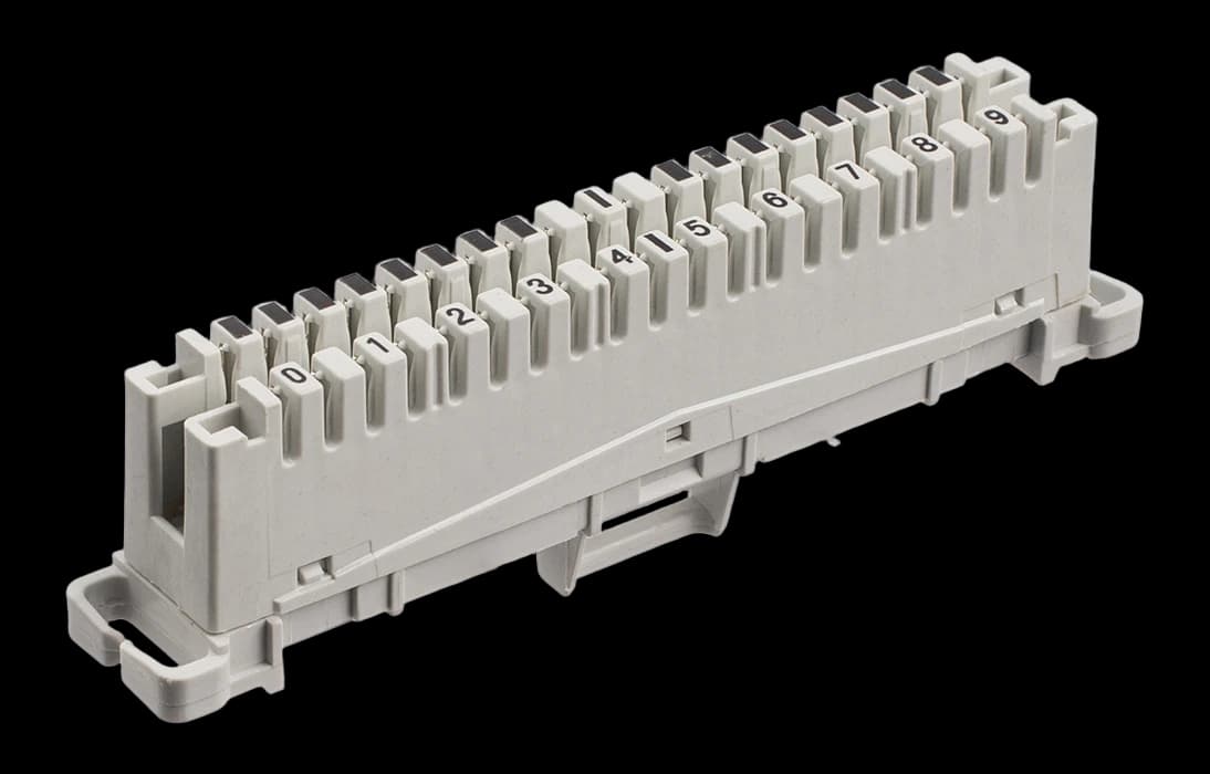 Плинт ПВТ-10Р Эконом, LSA plus, 10 пар размыкаемые контакты 0...9