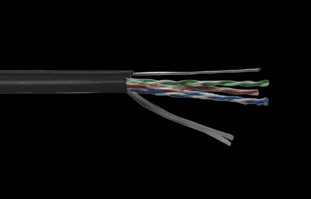 LC3-C5E04-359 ITK Каб. F/UTP кат.5E 4х2х24AWG, LDPE трос 1,2мм, 305м чер.