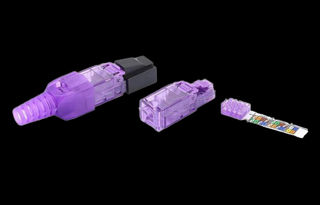 427433 Hyperline PLUD-8P8C-S-C6-VL Разъем RJ-45 (8P8C) под витую пару, полевая заделка, категория 6, неэкранированный, для одножильного кабеля, зажимн